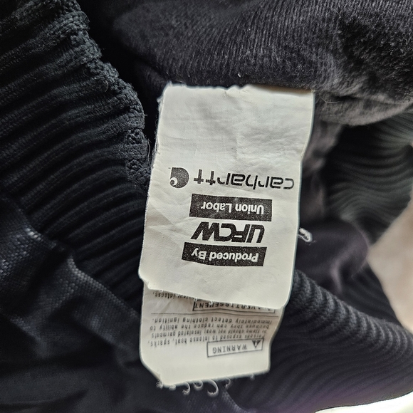 VTG Carhartt Jacket‎ Mens 3XL J140 BLK UFCW Union Quilted Flannel Lined USA Made - Picture 6 of 10